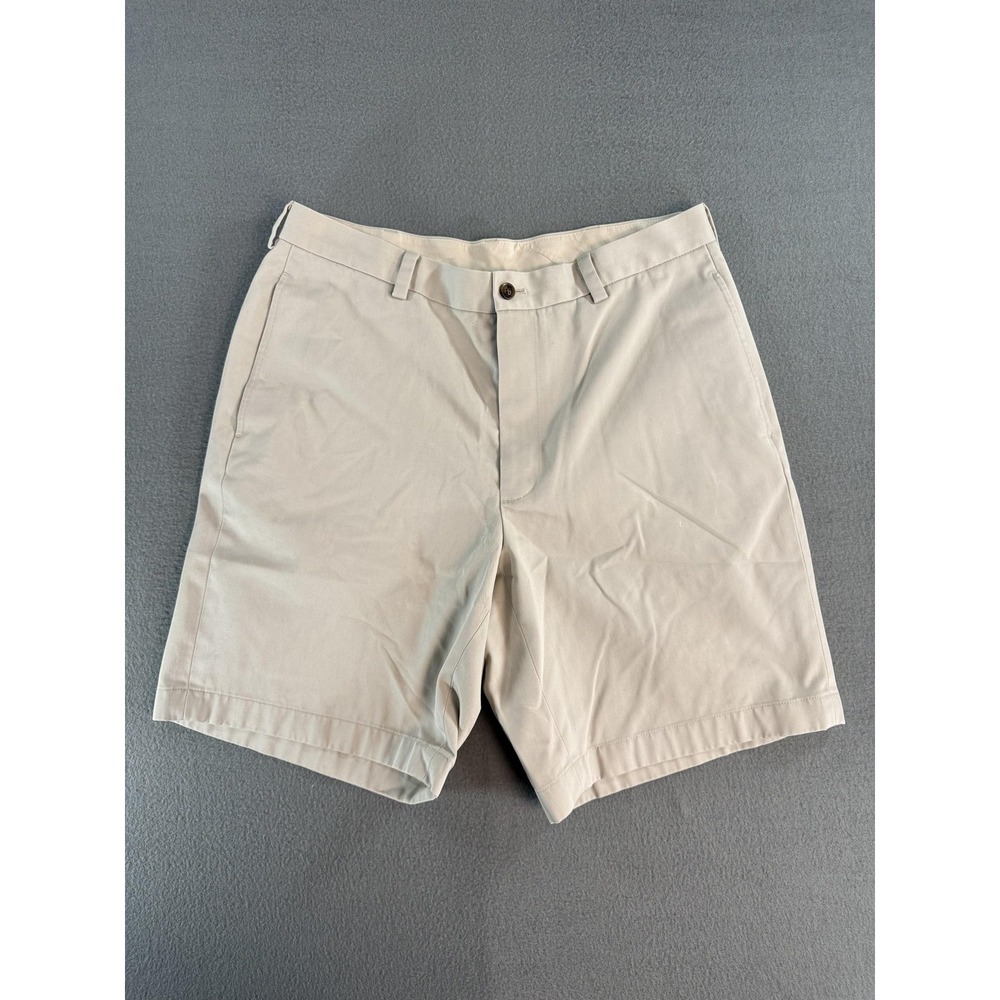 Brooks Brothers Advantage Shorts Mens 34 Beige Chino 9 Inseam Casual Summer